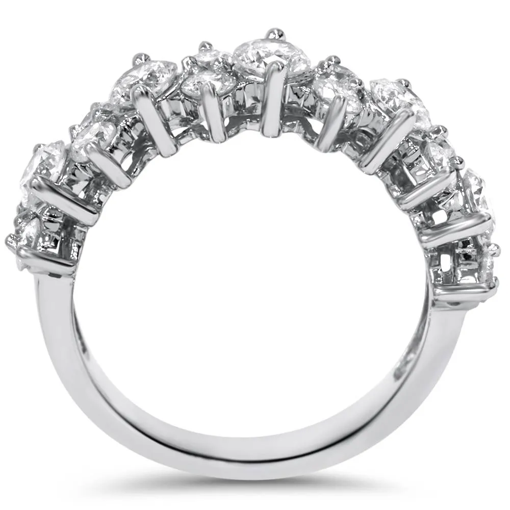 1 3/4ct SI Diamond Wedding Ring 14K White Gold Size 6.5