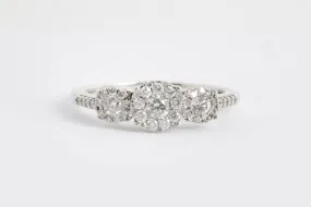 14k White Gold 0.35ctw Diamond Engagement Ring Size 6.5 (2.20g.)