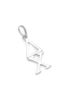 14k White Gold Delta Chi Lavaliere