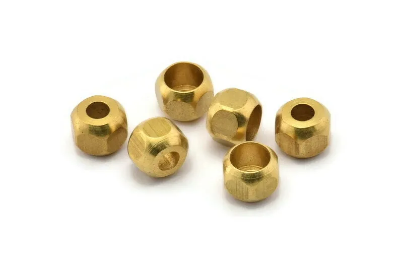 16 Raw Brass Industrial Findings, Spacer Beads (10x8 Mm) D0027