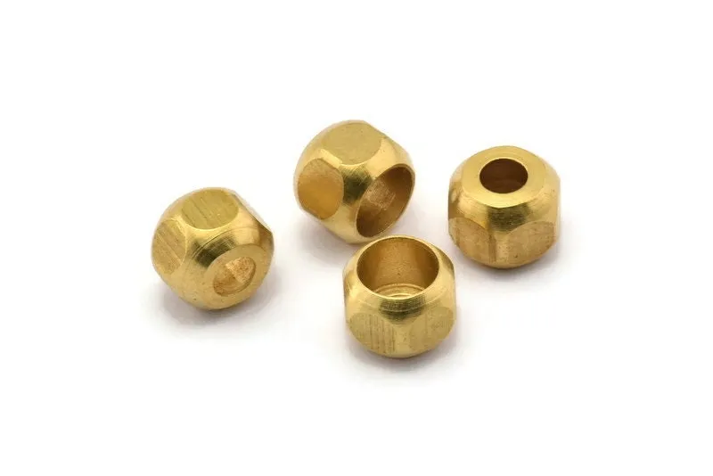 16 Raw Brass Industrial Findings, Spacer Beads (10x8 Mm) D0027