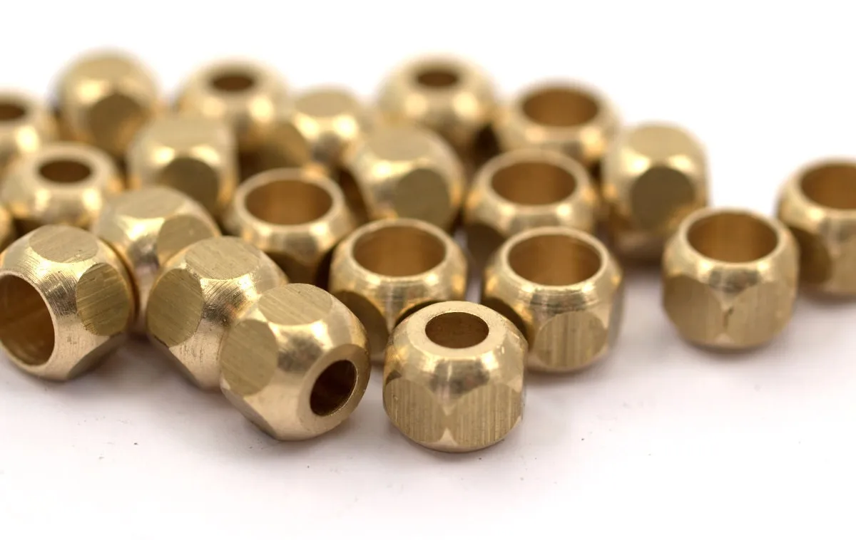 16 Raw Brass Industrial Findings, Spacer Beads (10x8 Mm) D0027