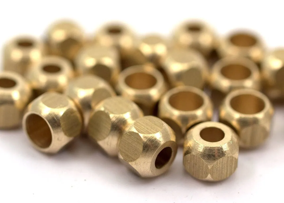 16 Raw Brass Industrial Findings, Spacer Beads (10x8 Mm) D0027