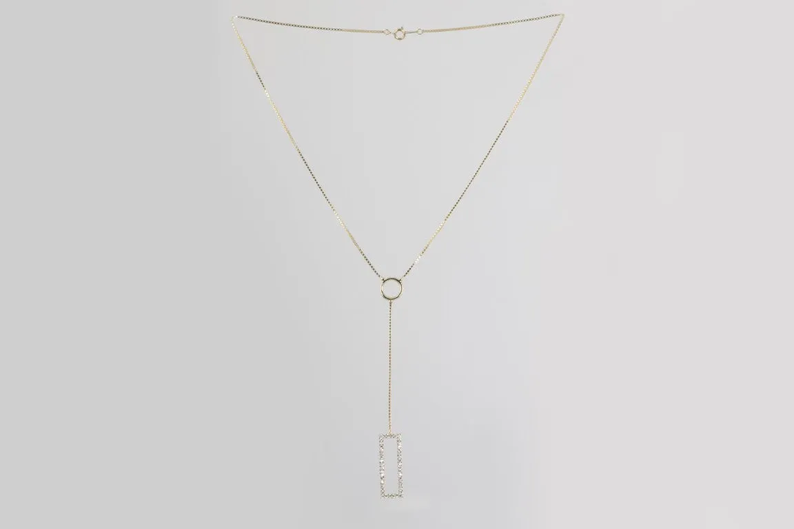 17'' 14k Yellow Gold 0.44ctw Diamond Geometric Necklace (6.40g.)