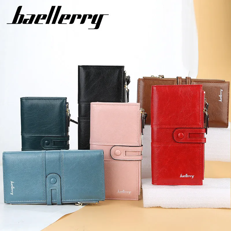 2020 Fashion Women Wallets Long Top Quality Leather Card Holder Classic Female Purse Zipper Wallet F