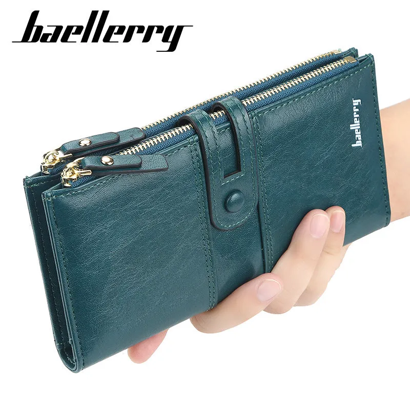 2020 Fashion Women Wallets Long Top Quality Leather Card Holder Classic Female Purse Zipper Wallet F