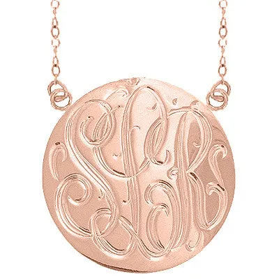 24K Rose Gold Plated Engraved Necklace-Split Chain