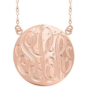 24K Rose Gold Plated Engraved Necklace-Split Chain