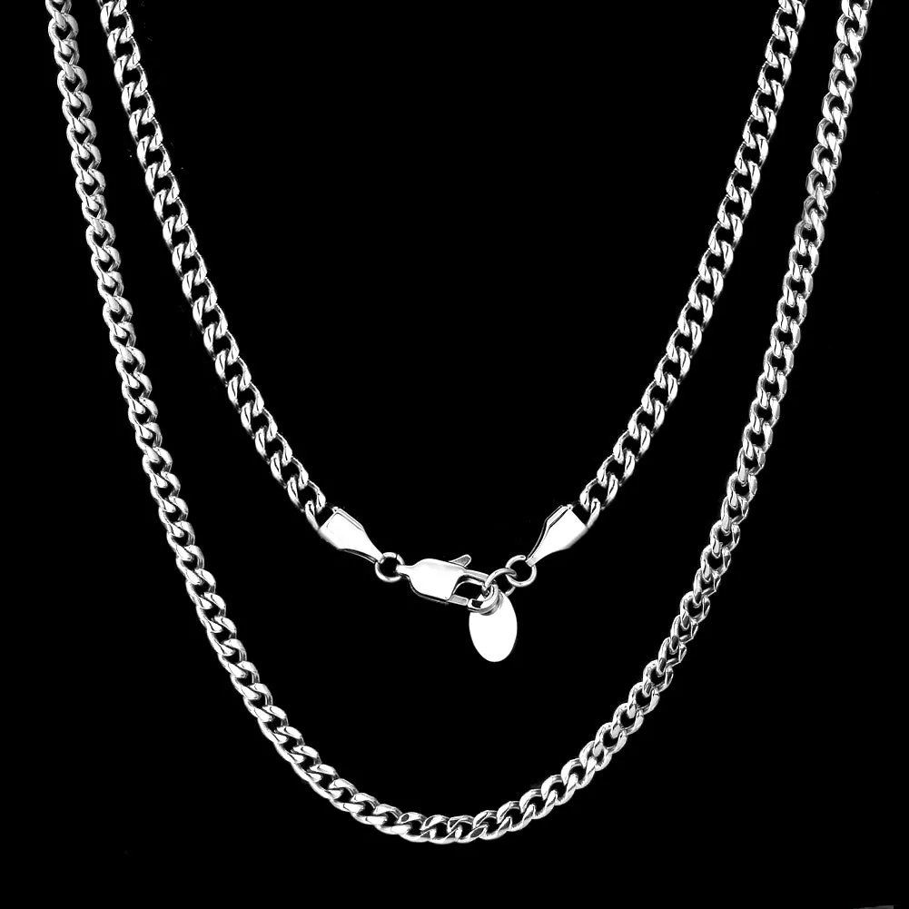 6mm Miami Cuban Set in White Gold for Men's Chain KRKC