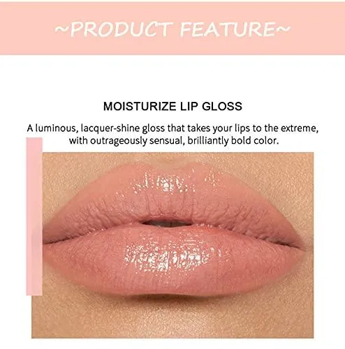 6PCS Hydrating Lip Gloss Neutral Nude Nourishing Glossy Lipgloss