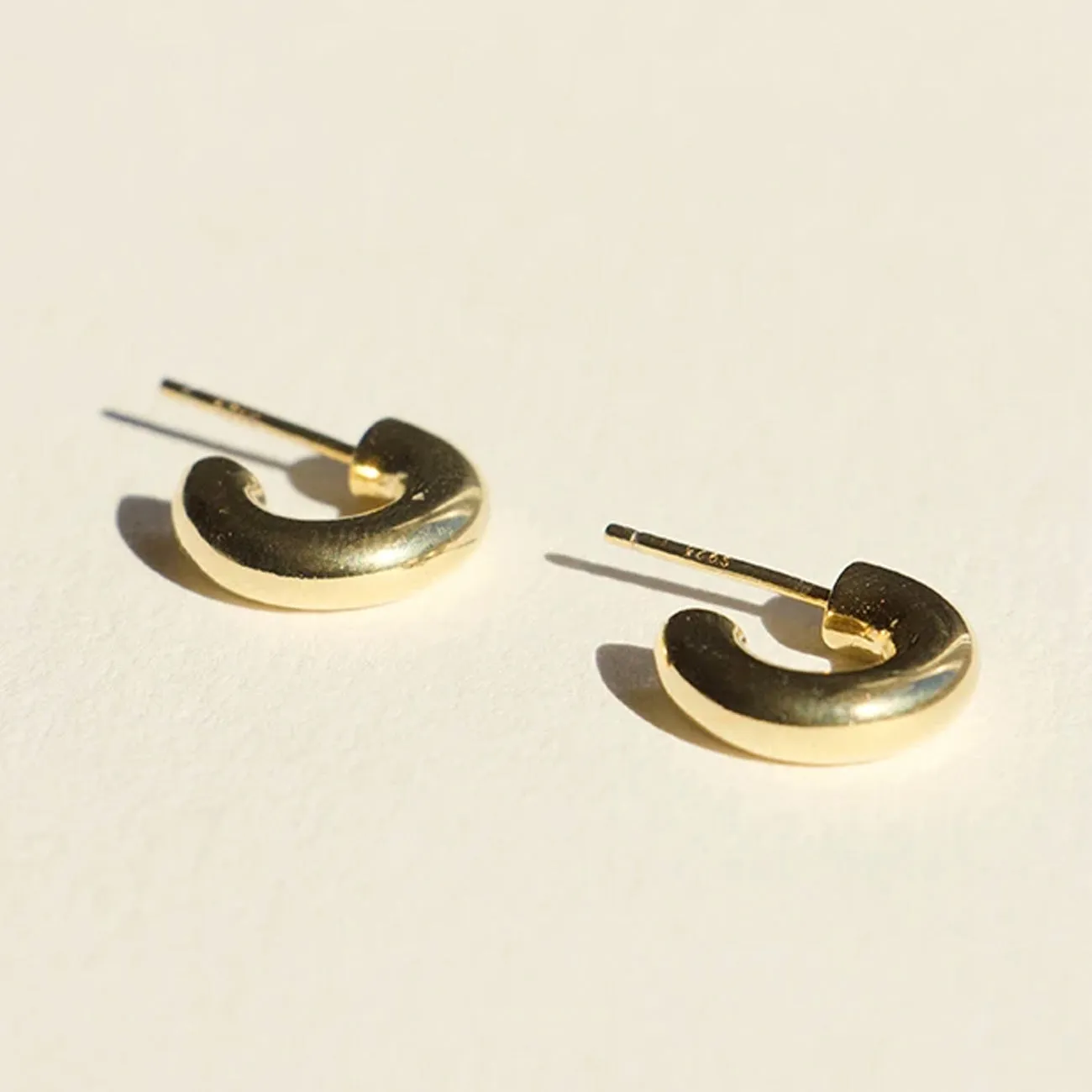 925 SOLID EVERYDAY MINI STUD EARRINGS GOLD