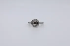 950 Platinum Diamond Halo Engagement Ring Mount