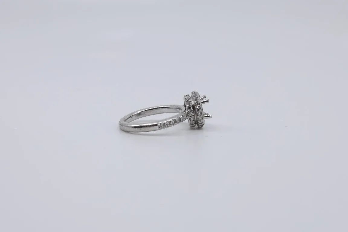 950 Platinum Diamond Halo Engagement Ring Mount