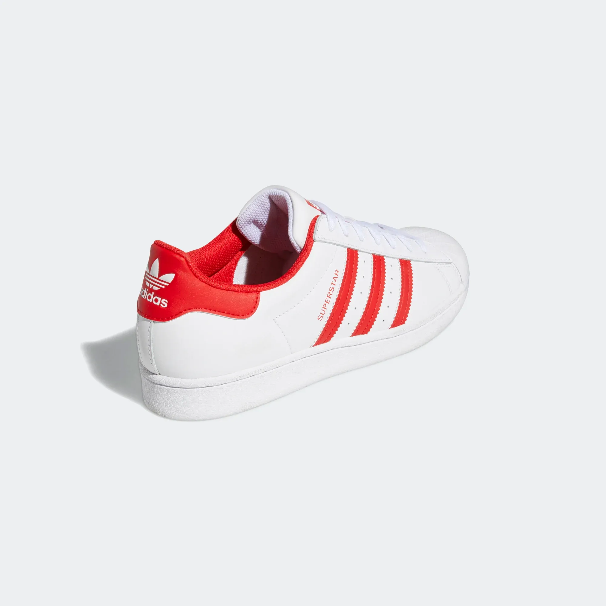 Adidas Men's Superstar Shoes - Cloud White / Vivid Red