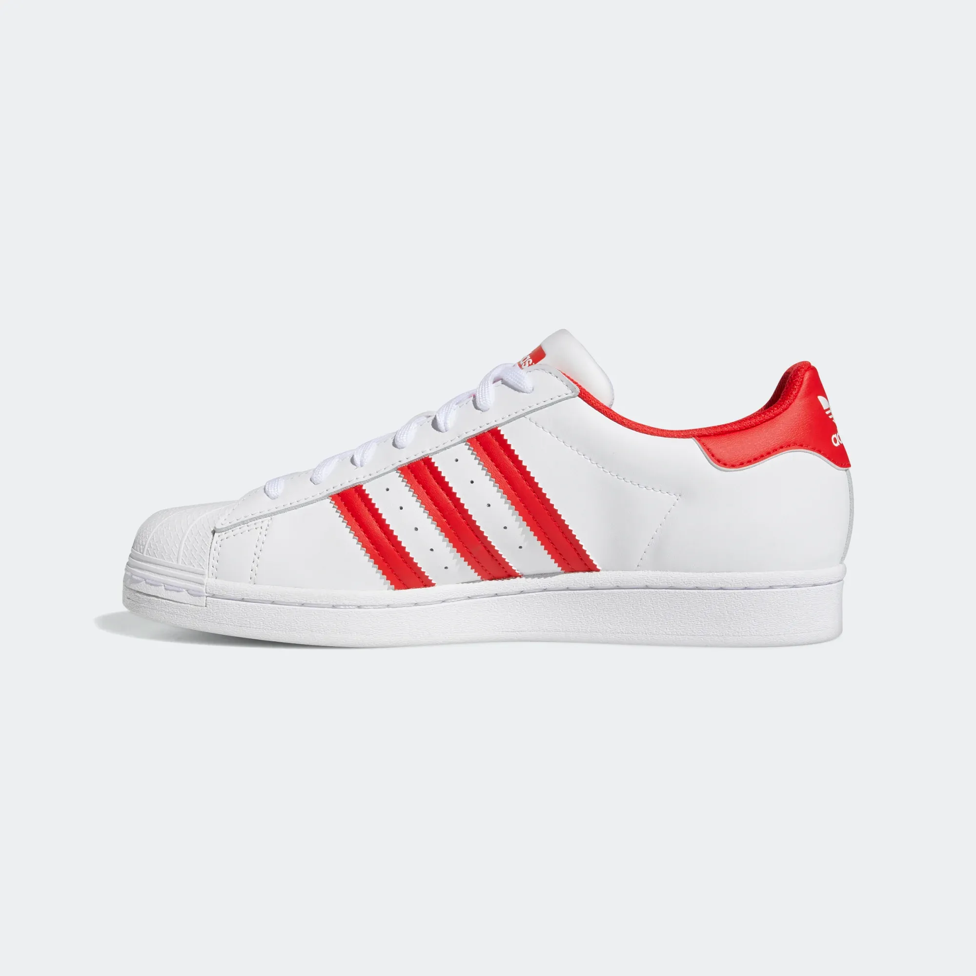 Adidas Men's Superstar Shoes - Cloud White / Vivid Red