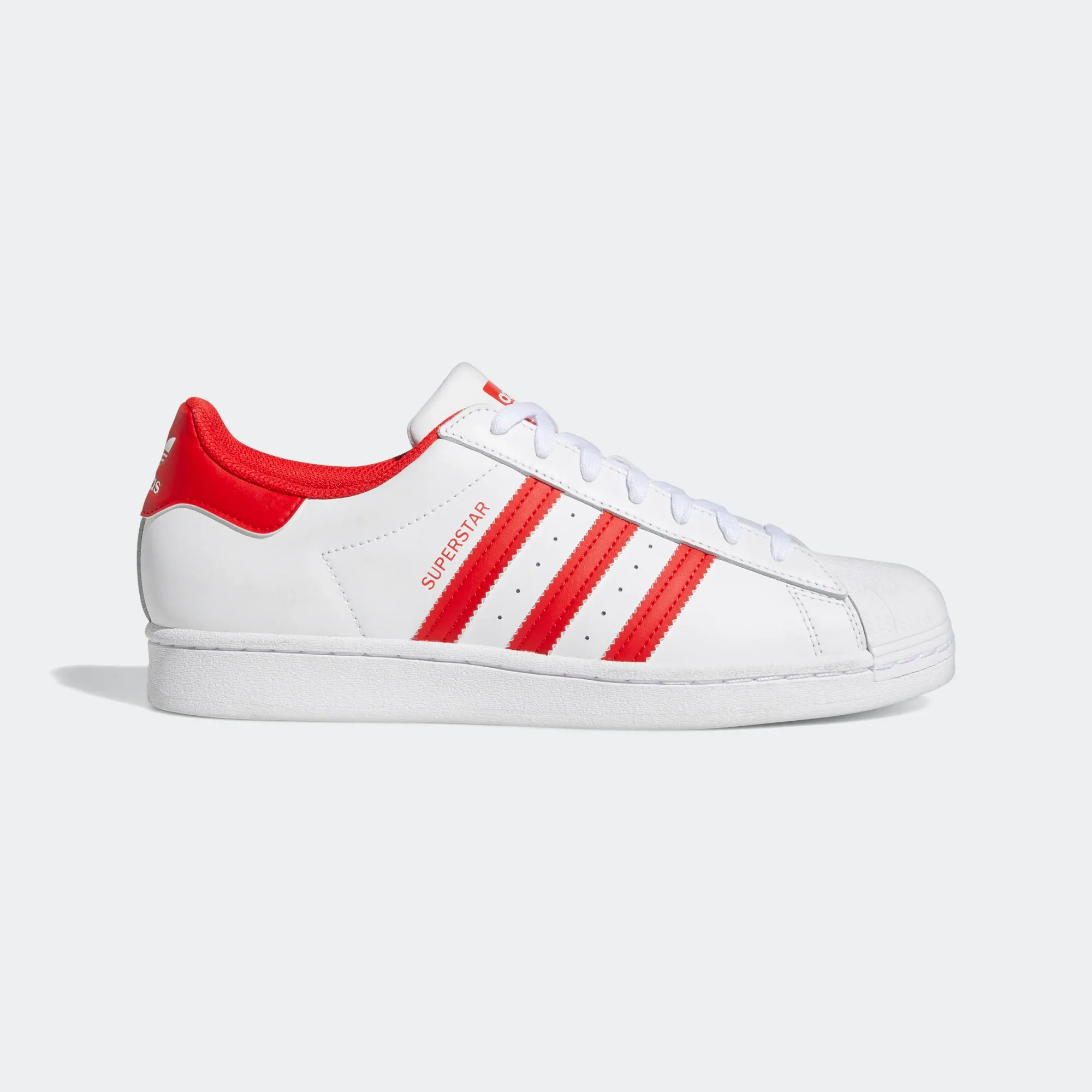 Adidas Men's Superstar Shoes - Cloud White / Vivid Red