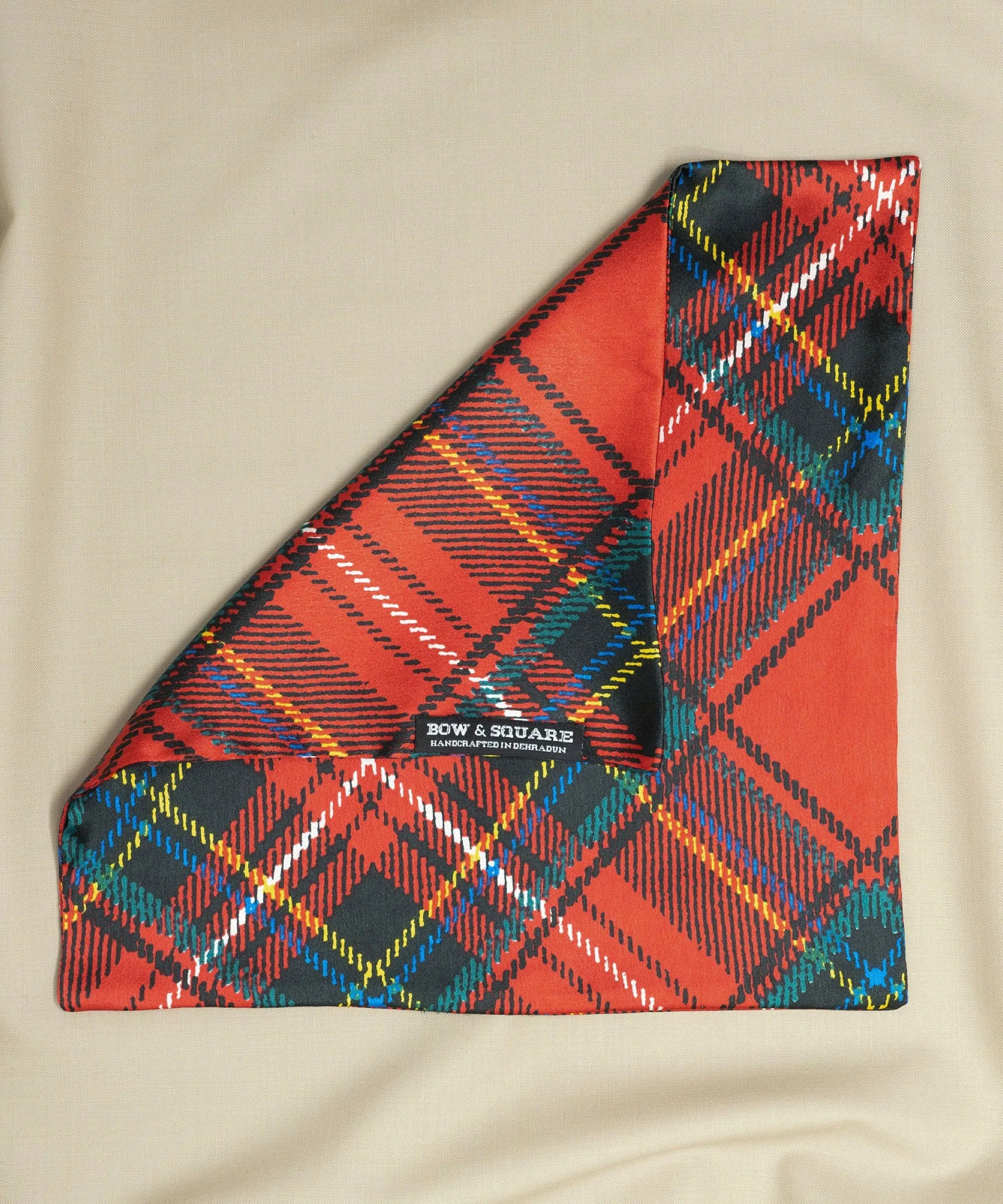 After 8 Geometric Red Pocket Square