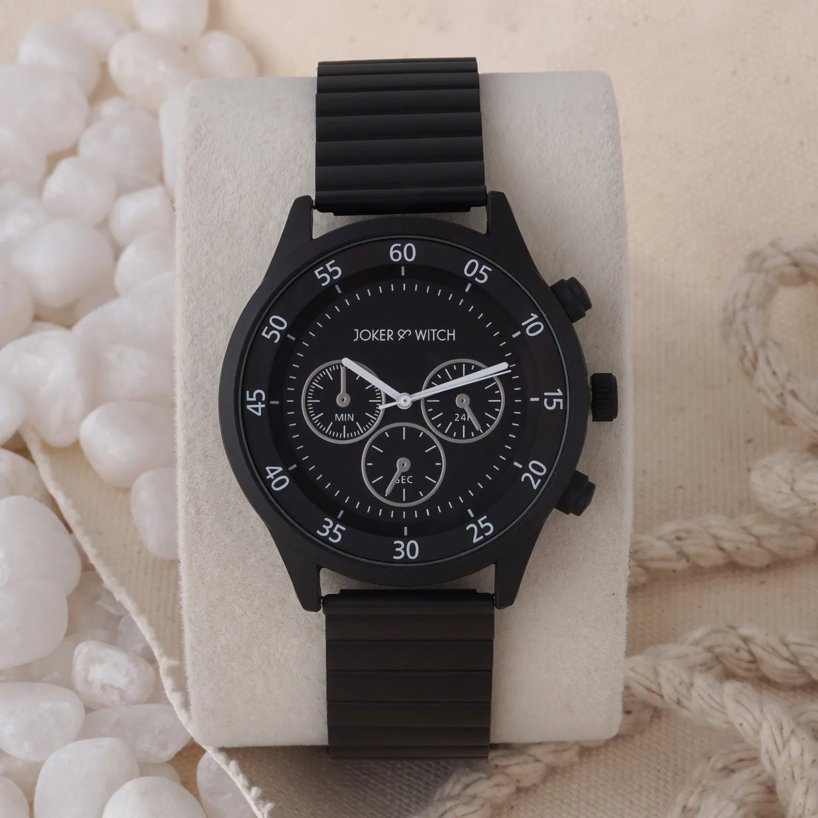 Ajax All Black Metallic Strap Watch