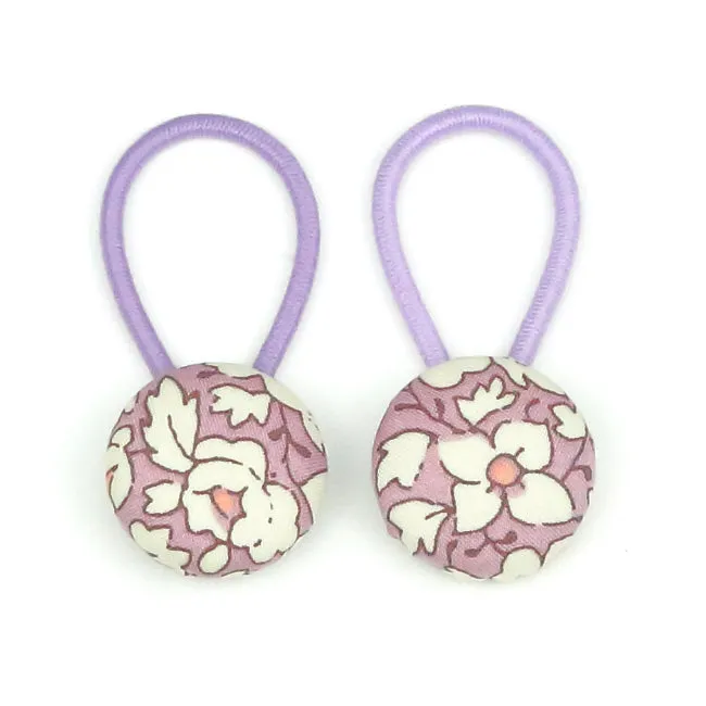 Ali Liberty of London Set of Button Hair Ties In Lilac