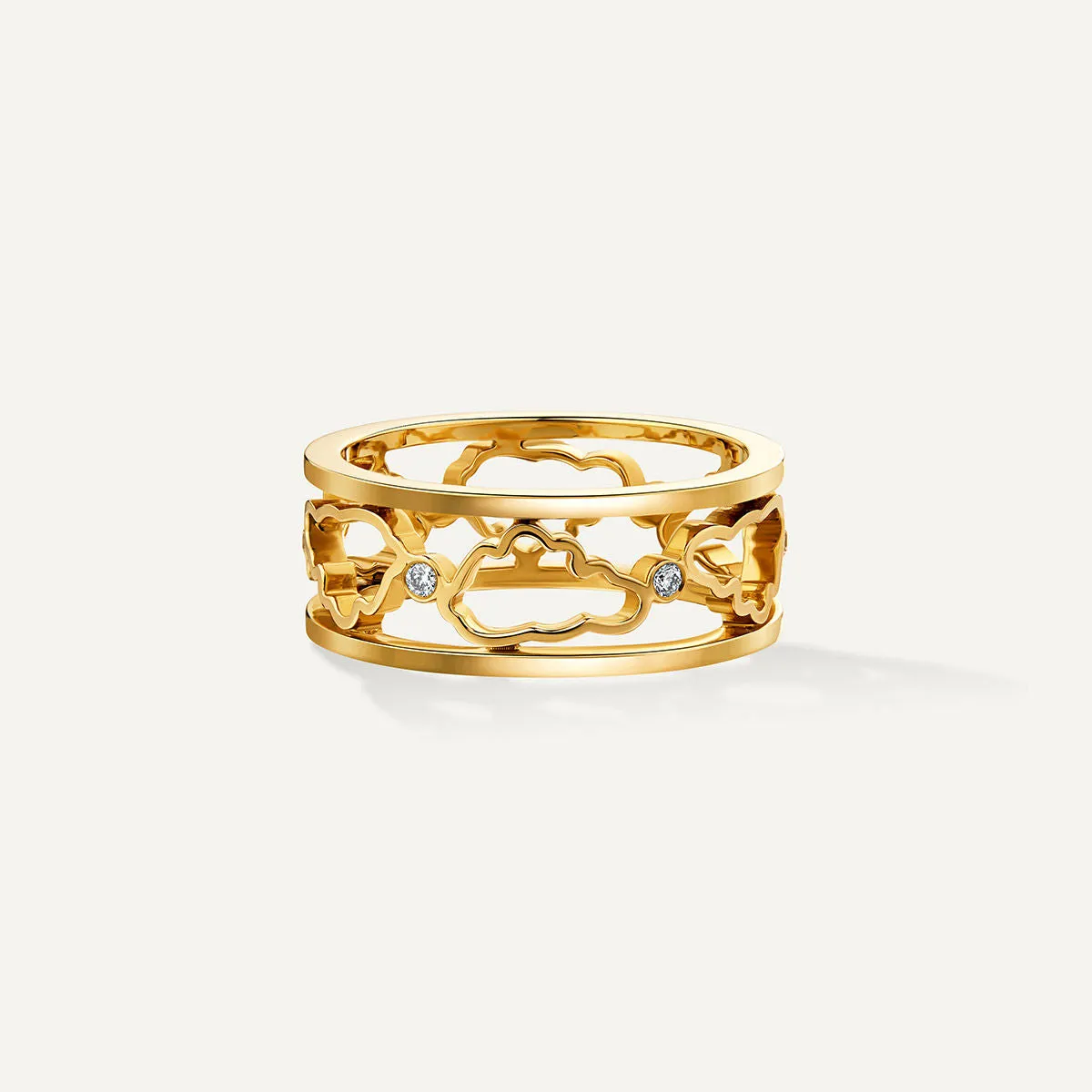 Allusia Love Band 18K Gold Ring w. Diamonds