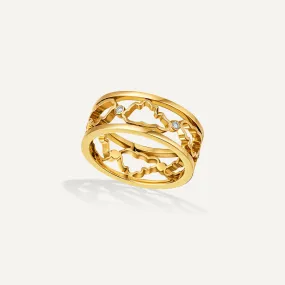 Allusia Love Band 18K Gold Ring w. Diamonds