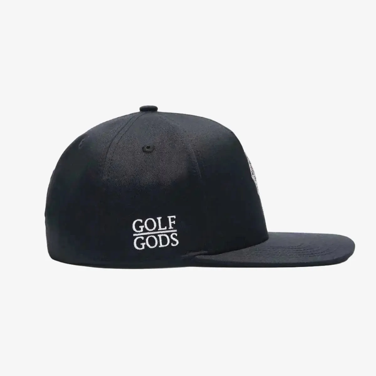 Angry Golfer Black SnapBack Golf Hat - Flat Brim