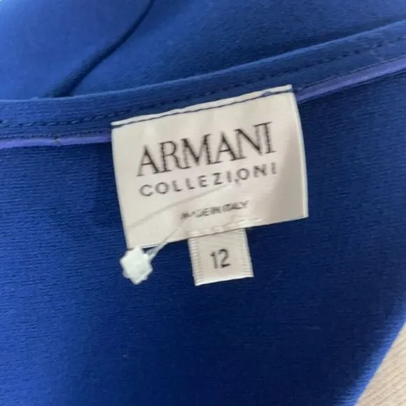 Armani CollezioniBlue Twist Front Knit Dress