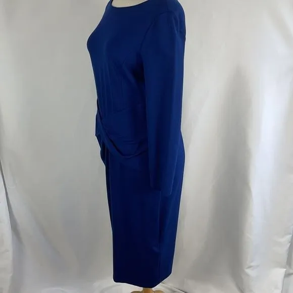 Armani CollezioniBlue Twist Front Knit Dress