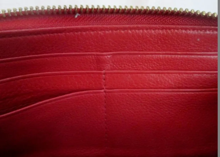 Authentic MARC BY MARC JACOBS coin purse Wallet Organizer Leather Zip RED