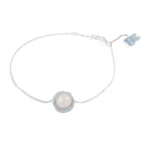 Baby Blue Hand Crocheted and Pearl Bracelet by Atelier Godolé