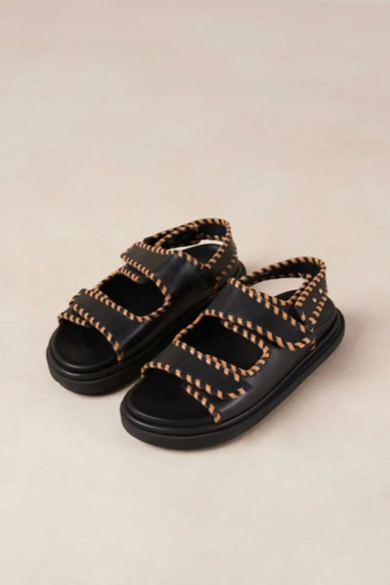 BARREL BLACK TAN SANDALS-BLACK TAN