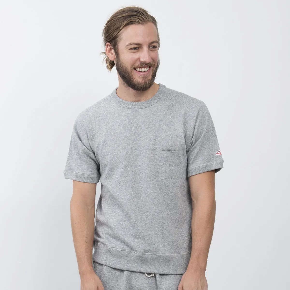 Battenwear - Short-sleeve Reach-Up Sweatshirt - Grey