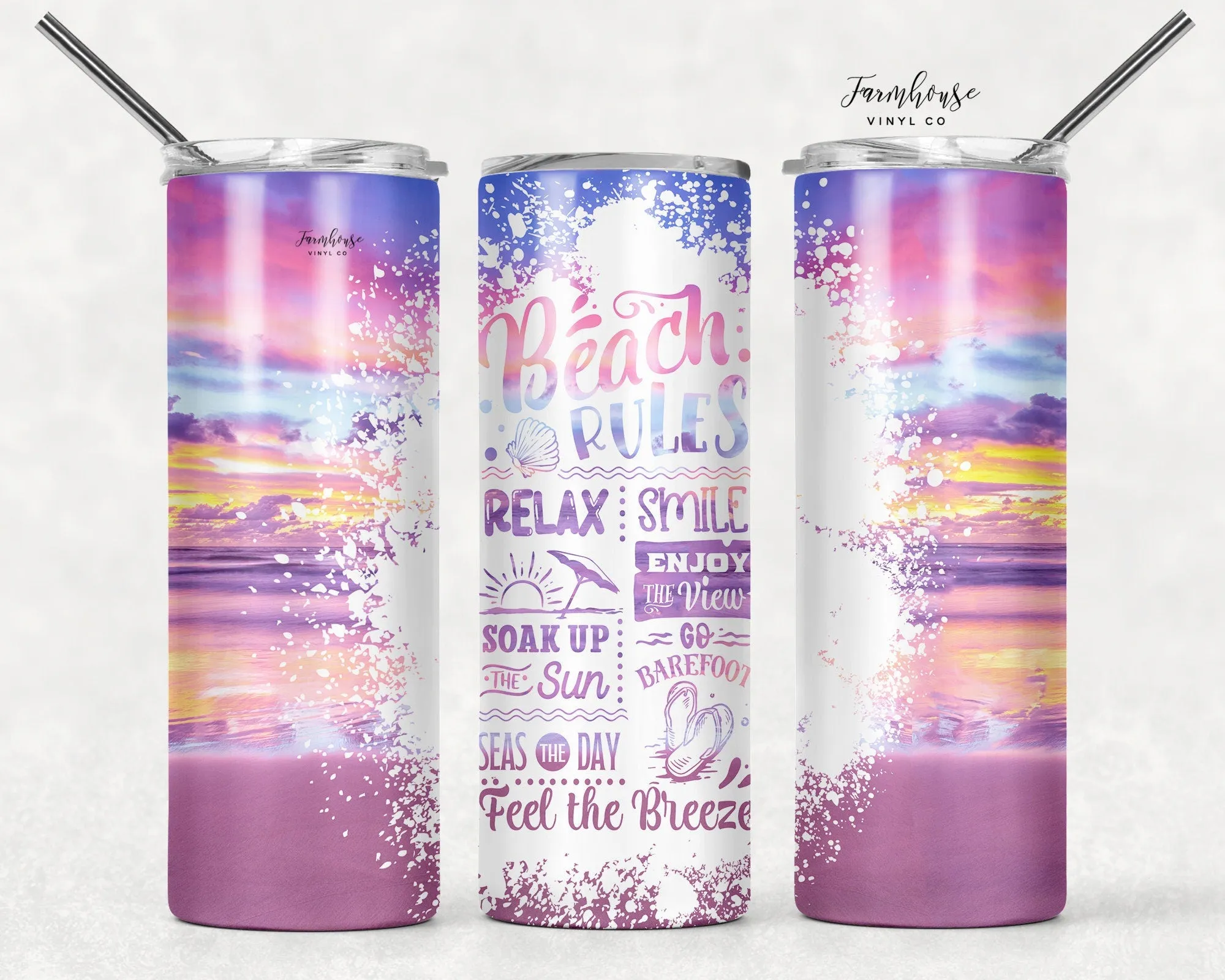 Beach Rules Sunset Tumbler