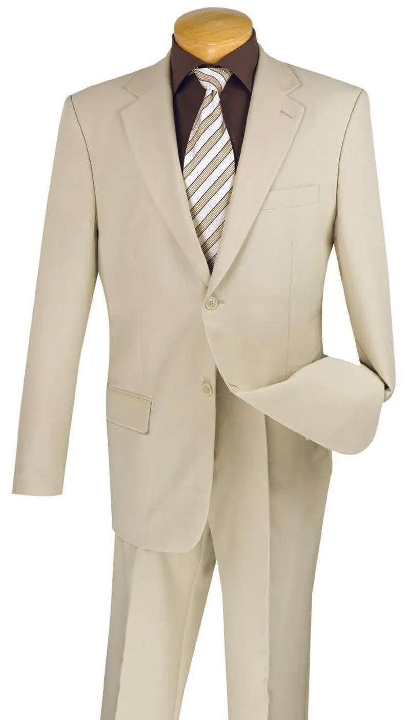 Beige Regular Fit 2 Piece Suit