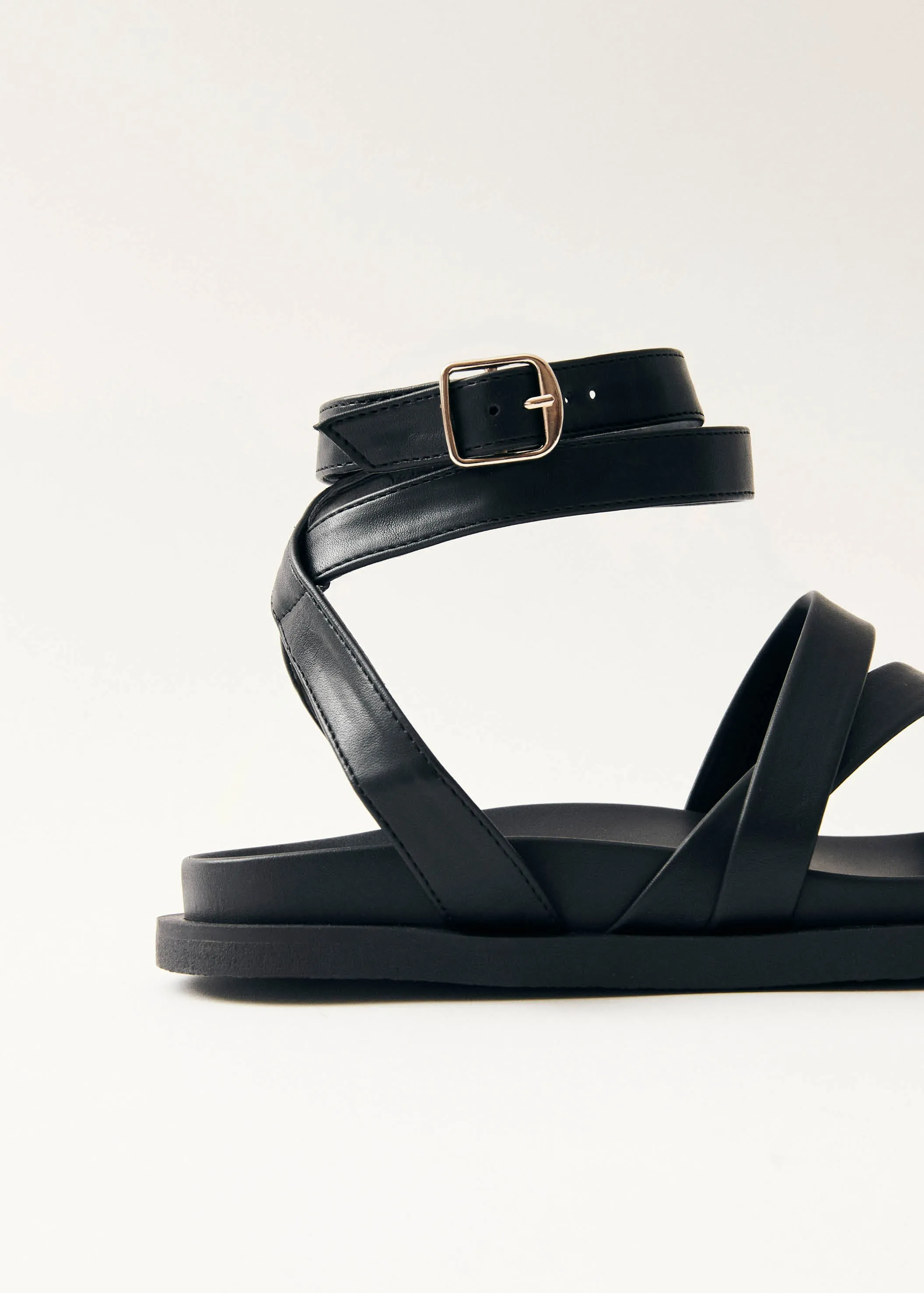 Betina Black Vegan Leather Sandals