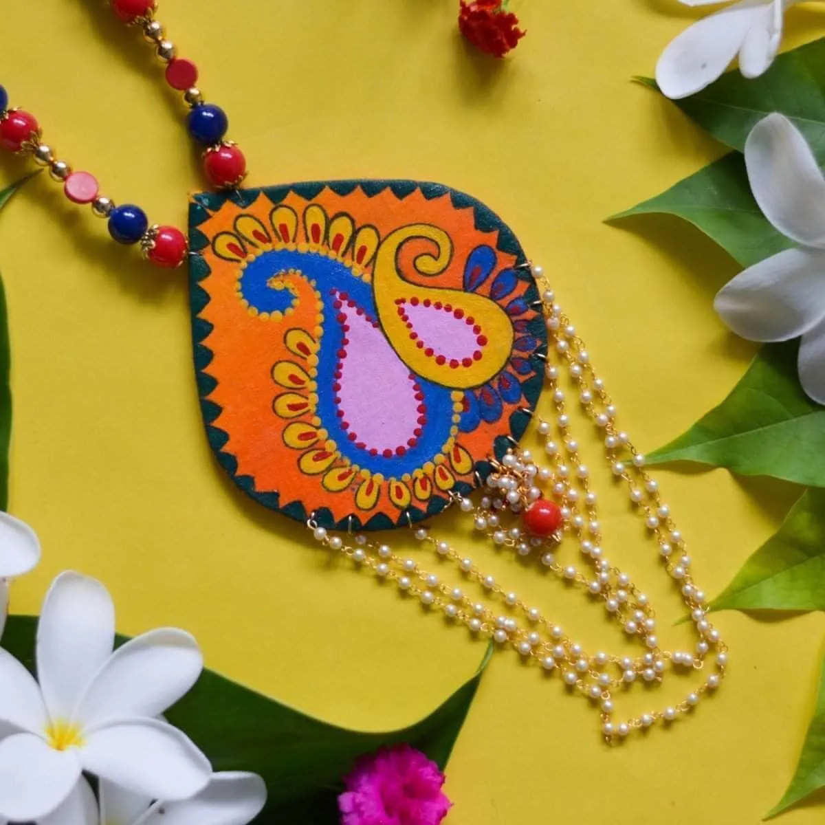 Bhavini Handpainted Orange (Necklace)