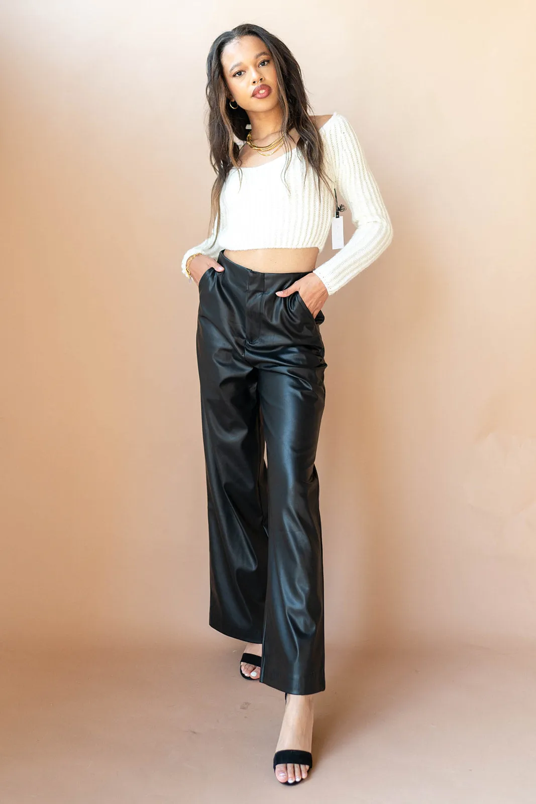 bianca vegan leather trousers