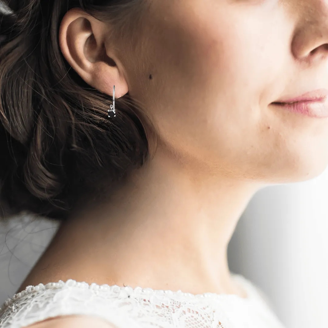 Blue Sapphire Open Hoop Earrings