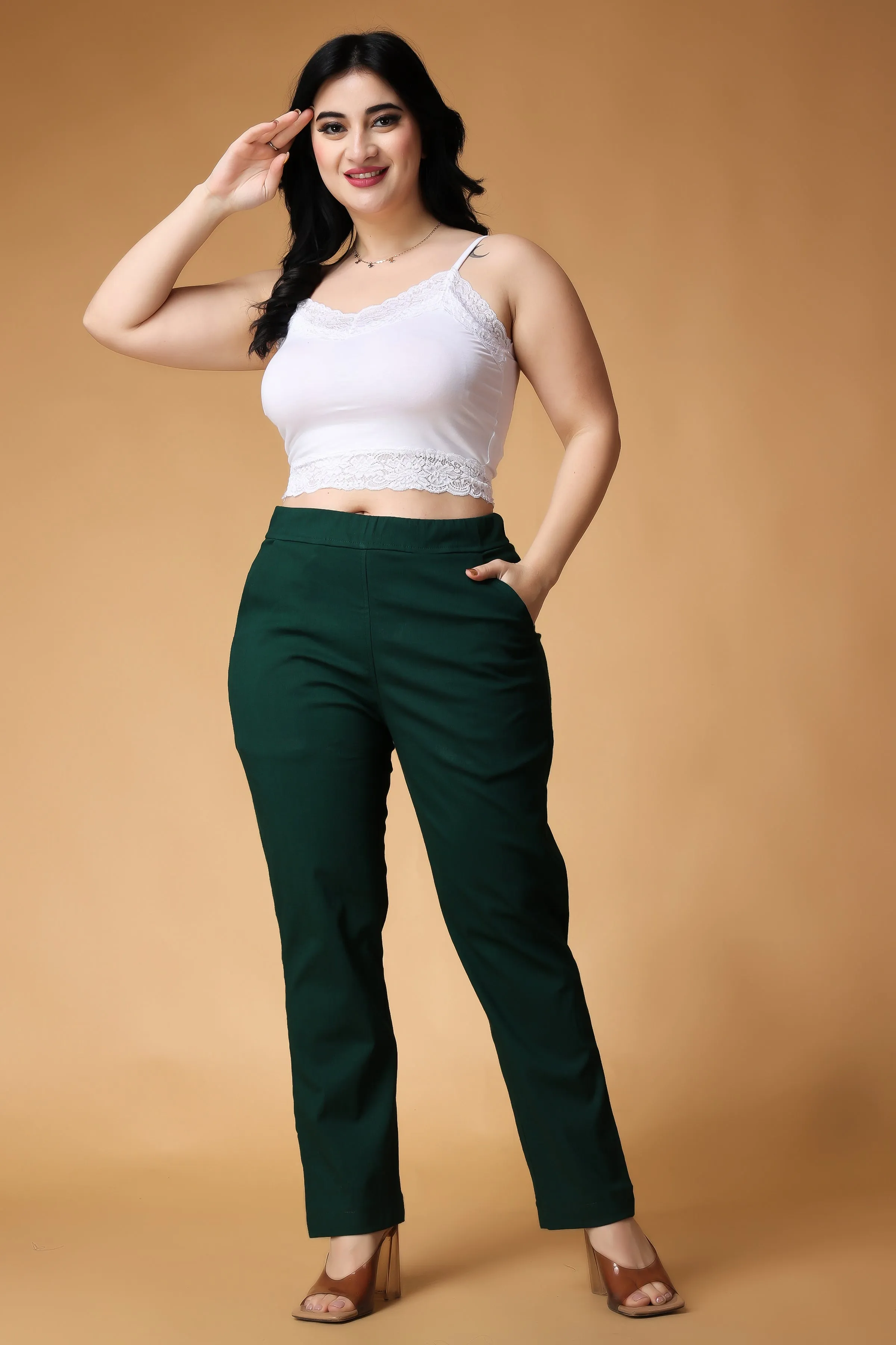 Bottle Green Lycra Pants