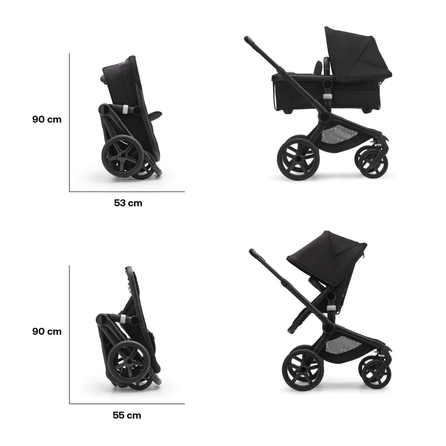 Bugaboo Fox 5, Pebble 360 and Base Travel System - Black/Midnight Black/Midnight Black