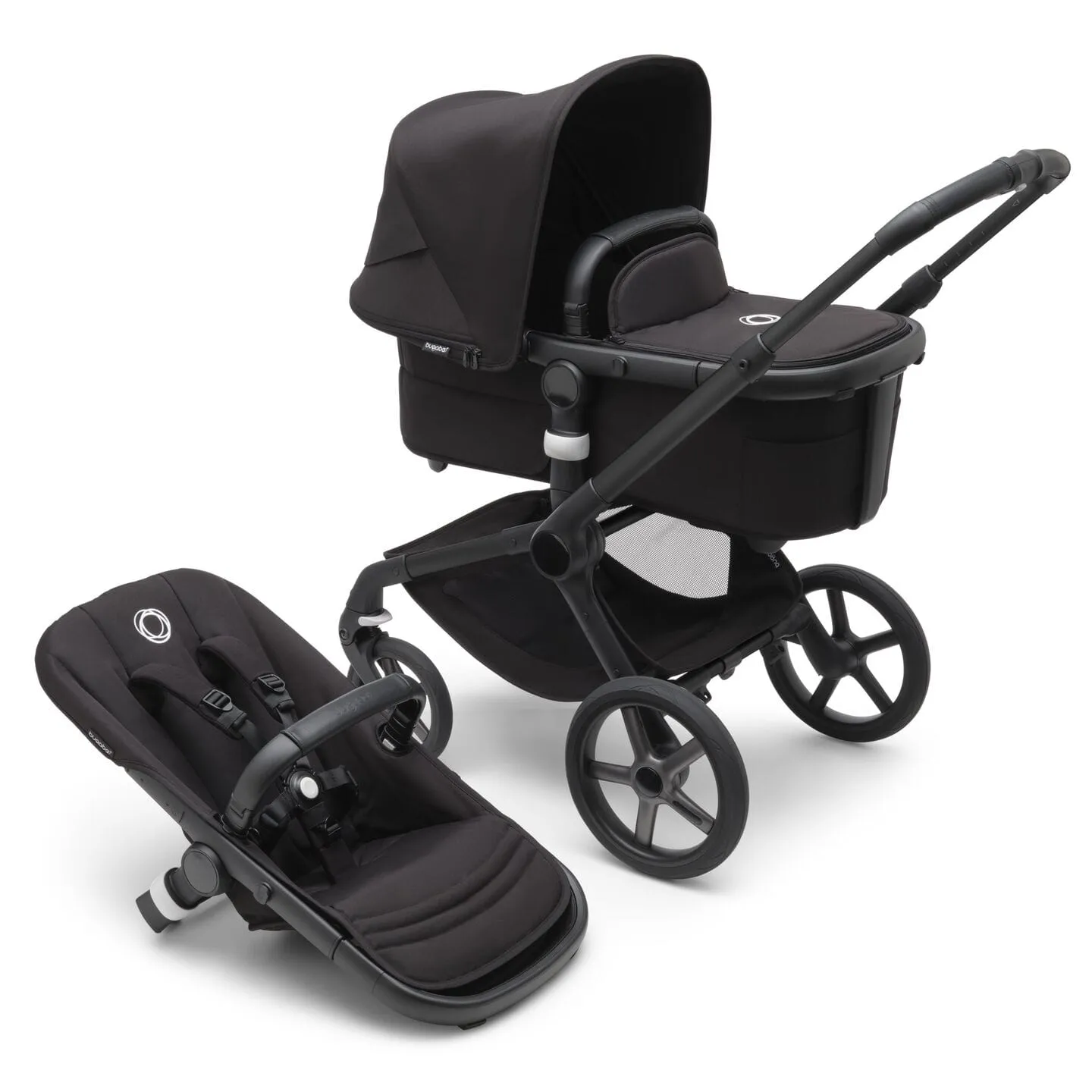 Bugaboo Fox 5, Pebble 360 and Base Travel System - Black/Midnight Black/Midnight Black