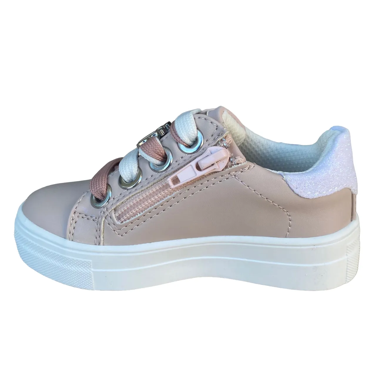 Cafè Noir girl's shoe with lace and side zip C-2420p pink