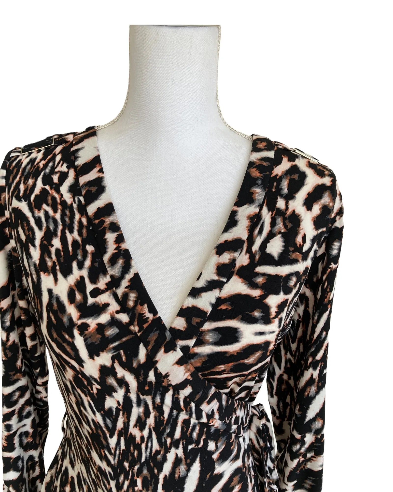 Calvin Klein Wrap Animal Print Dress, 6