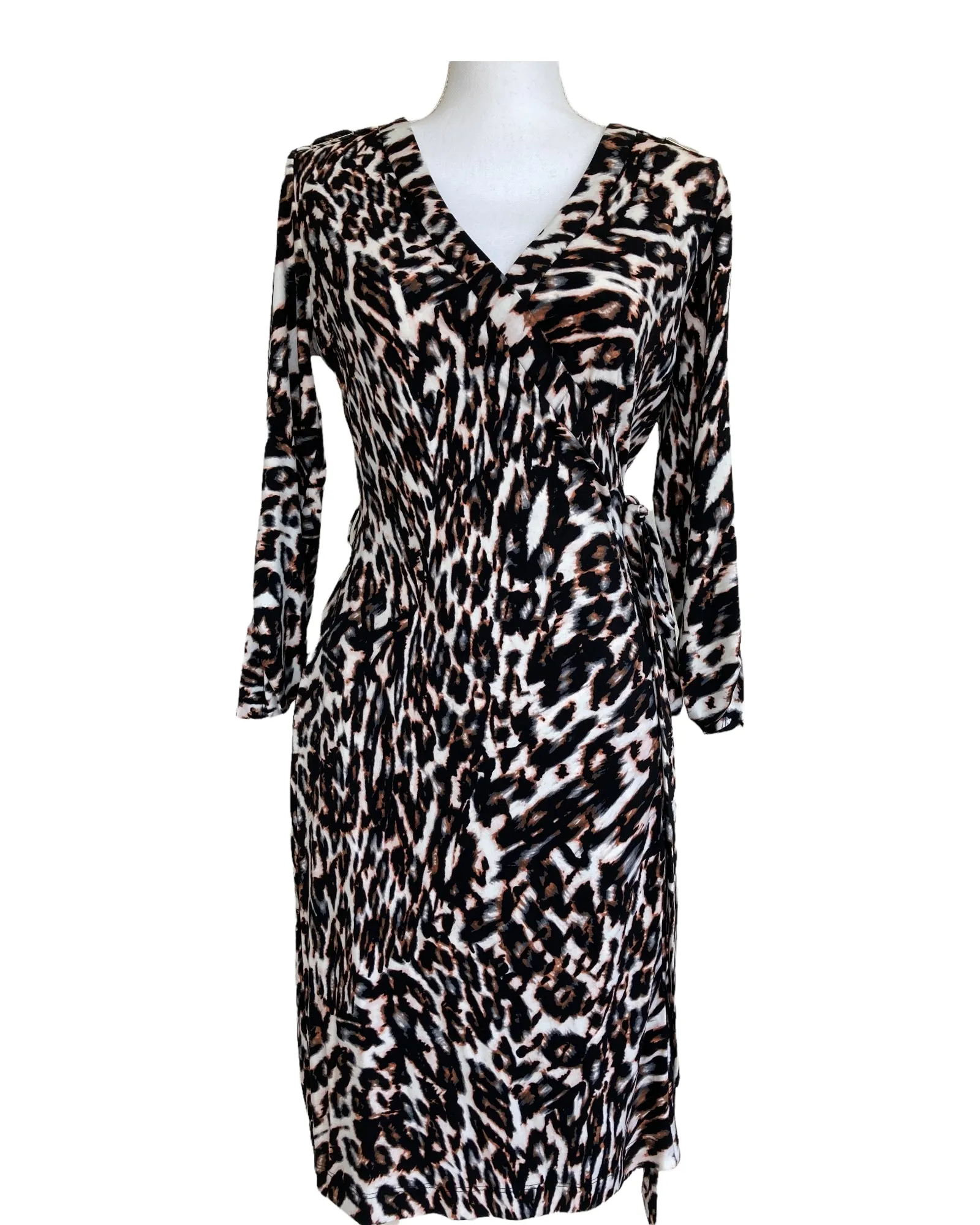 Calvin Klein Wrap Animal Print Dress, 6