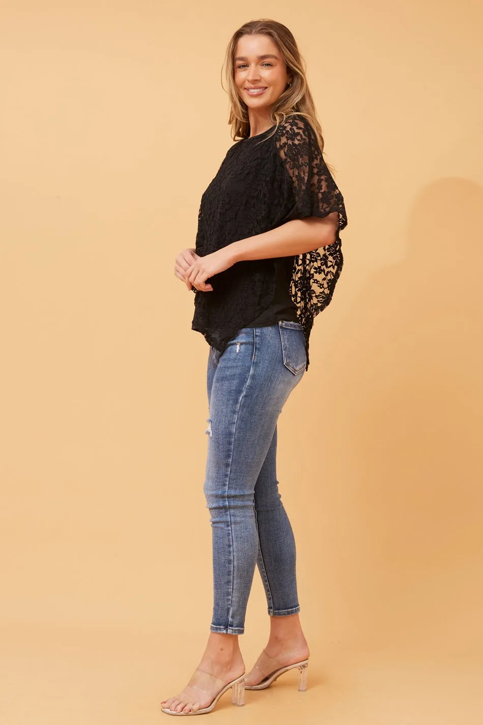 CAREY DOUBLE LAYER LACE TOP