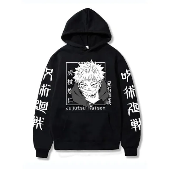 Cartoon Graphic Anime Print Hoodie Streetwear