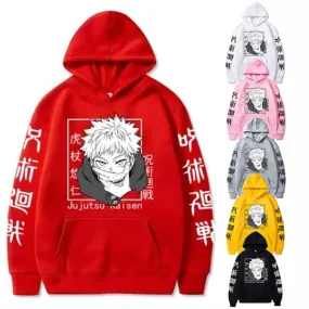 Cartoon Graphic Anime Print Hoodie Streetwear