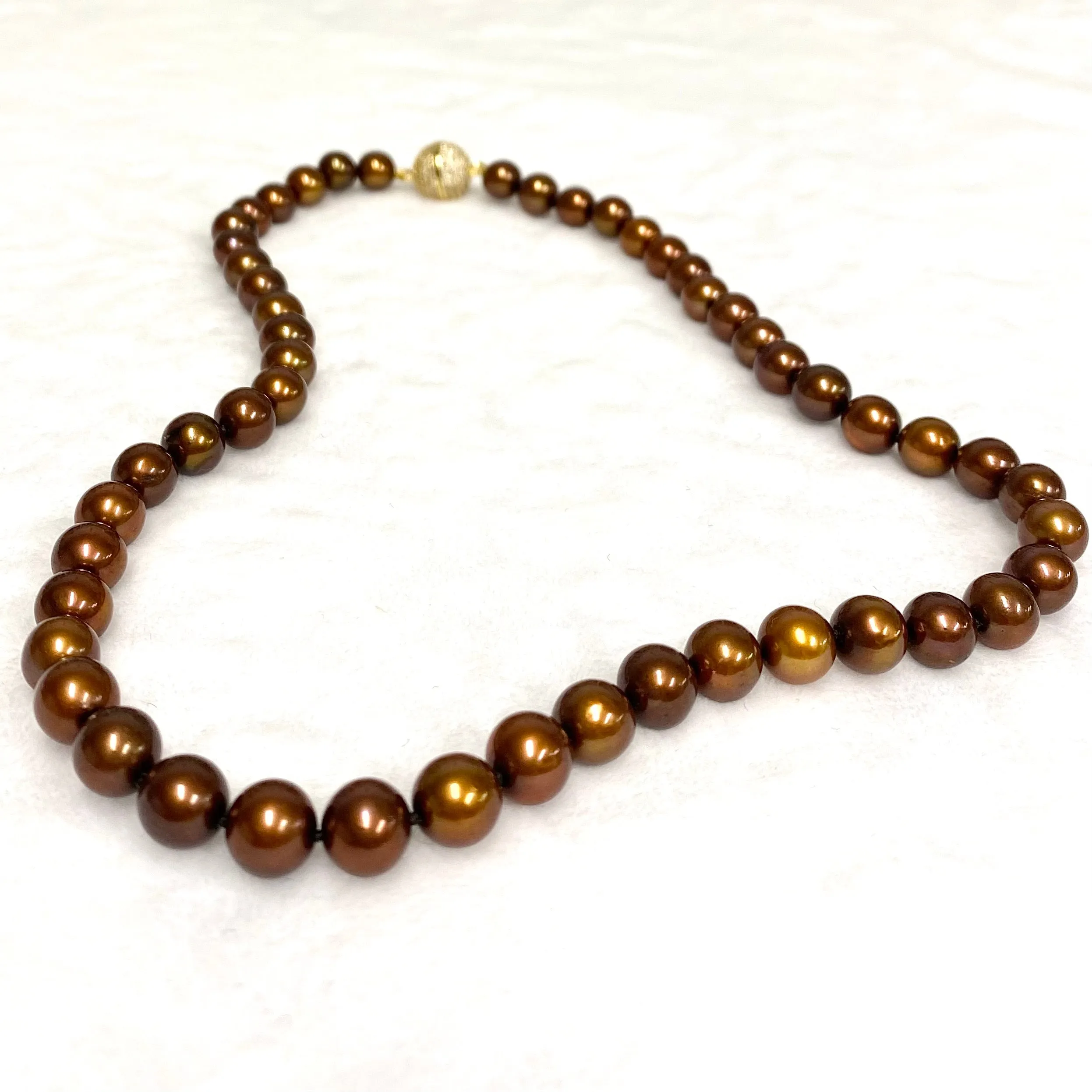 Chocolate pearls strand necklace  (N362)