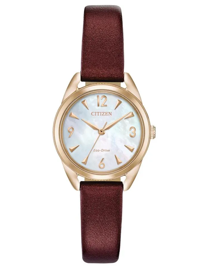 Citizen Ladies DRIVE LTR Watch - Rose Gold-Tone - Mother of Pearl -Vegan Leather