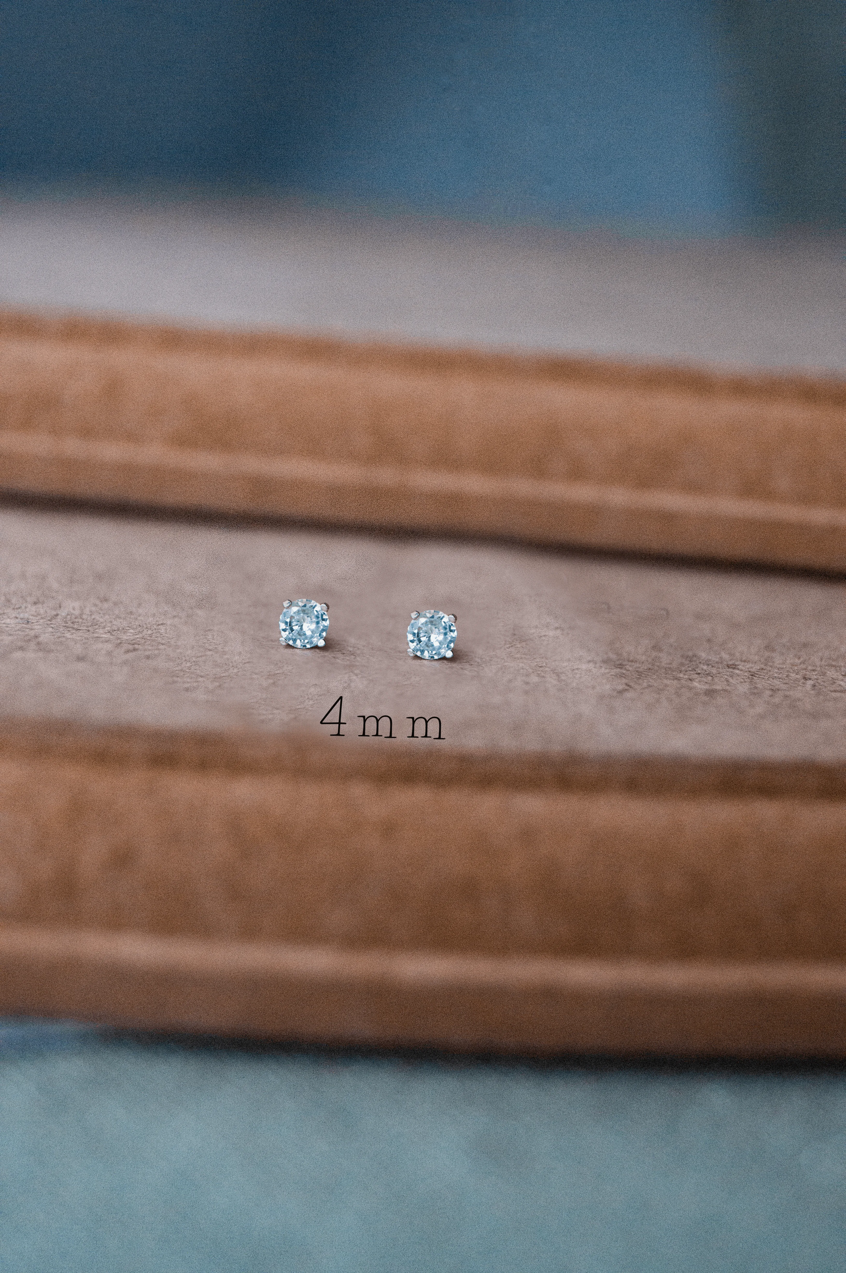 Classic Prong Solitaire Sterling Silver Stud Earrings